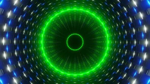 Videohive - Blue And Silver With Green Cylindrical Mechanism Background Vj Loop In 4K - 47574175 - 47574175