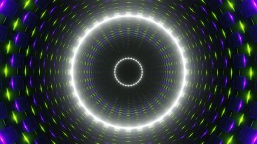 Videohive - Purple And Lime With White Cylindrical Mechanism Background Vj Loop In 4K - 47574177 - 47574177