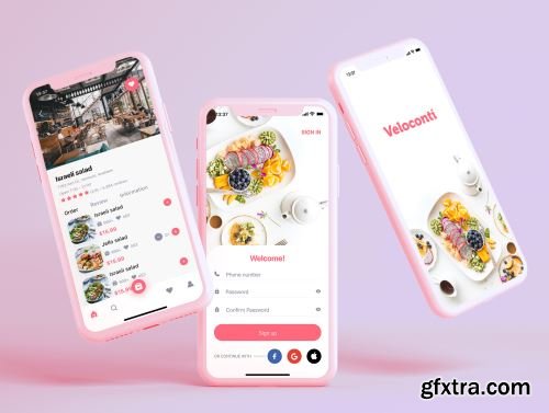 Veloconti - Food Delivery App UI Kit Ui8.net