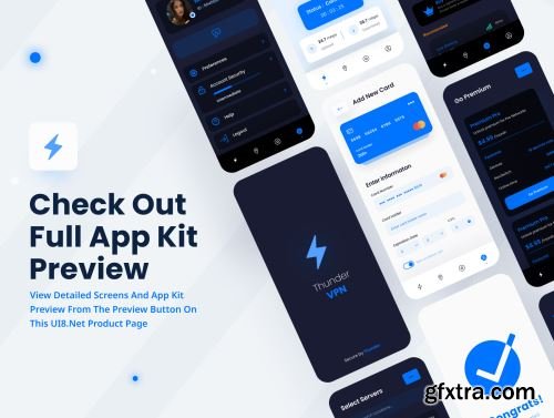 Thunder - A Premium Mobile VPN App UI Kit Ui8.net