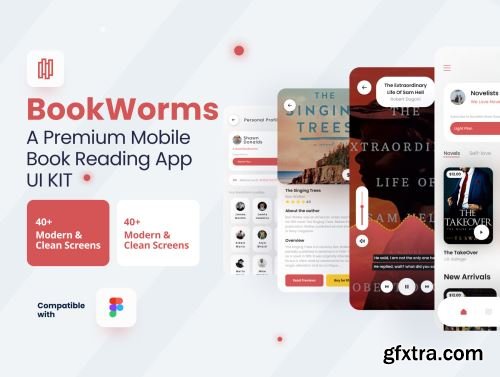 BookWorms - An Ebook Reading, Audio, Video Books Mobile App UI Kit Ui8.net