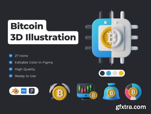 Bitcoin 3D Icons Ui8.net