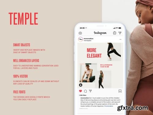 Temple Instagram Post & Stories Templates Ui8.net