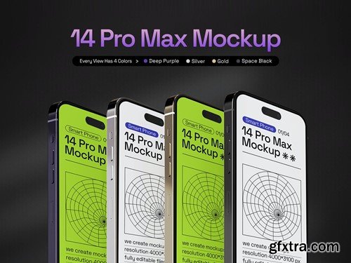 Realistic IPhone 14 Pro Max Psd Mockups P2CBGJ4