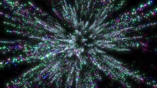 Videohive - Glowing Magic Colorful Stars Brust Animation On Outer Space. Stars Blast On Black Background. - 47574827 - 47574827