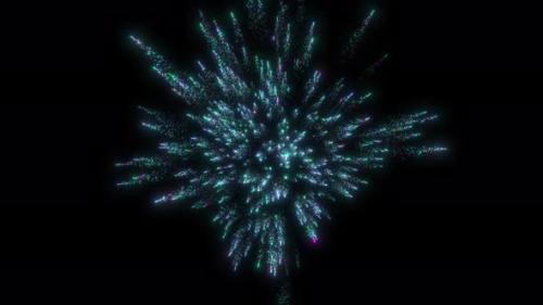 Videohive - Glowing Magic Colorful Particle Brust Animation On Outer Space. Particle Blast On Black Background. - 47574828 - 47574828