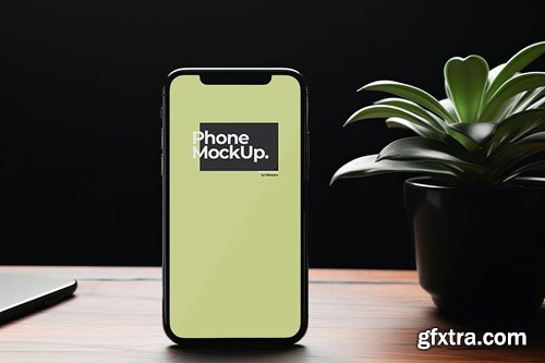 Phone Mockup With Dark Background #01 XKXSUTW