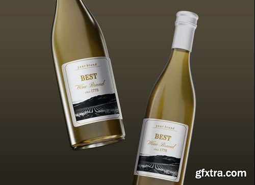 Bottle Champagne Product Mockup 94D4SUF