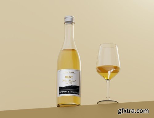 Bottle Champagne Product Mockup 94D4SUF