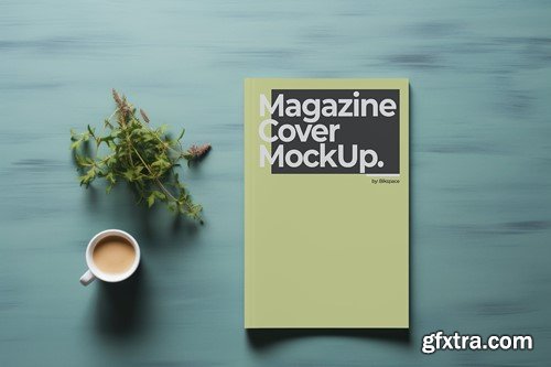 Magazine Cover Mockup With Cup Of Coffee #01 83PSMHU