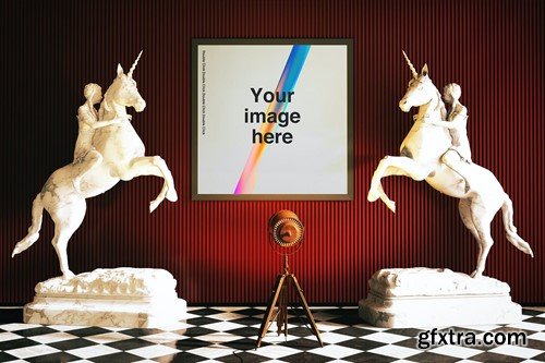 Surreal Gallery Museum Scene Mockups 3GWZ9WD