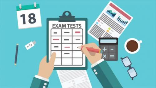 Videohive - The Man Who Scratched Out Some Things On The Exam Test 4K - 47576790 - 47576790