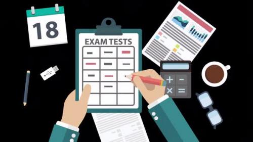 Videohive - The Man Who Scratched Out Some Things On The Exam Test Alpha Channel - 47576791 - 47576791