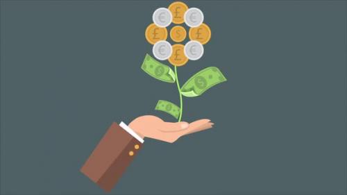 Videohive - Money Flower Coming Out Of Your Hand - 47576817 - 47576817