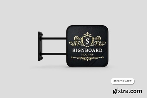 Rounded Square Signboard Mockup XJS22BC