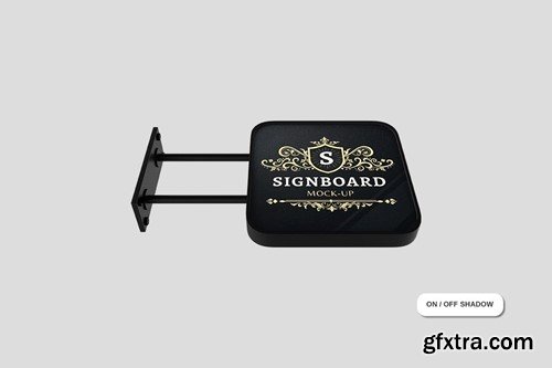 Rounded Square Signboard Mockup XJS22BC