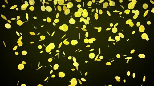 Videohive - Golden Coins Falling On Black Background - 47576826 - 47576826