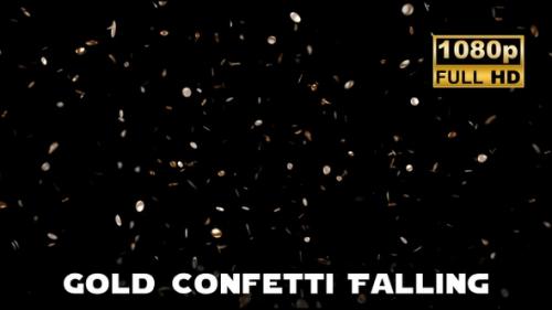 Videohive - Gold Confetti Falling - 47576849 - 47576849