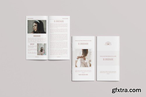 DL Brochure / Magazine Mockup 76BZM3V