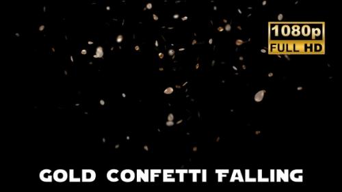 Videohive - Gold Confetti Falling - 47576910 - 47576910