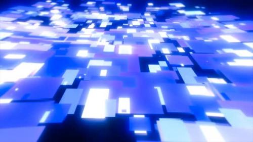 Videohive - Blue energy squares and rectangles particles magic glowing hi-tech futuristic abstract background - 47577582 - 47577582