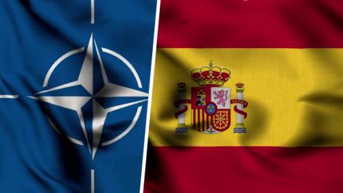 Videohive - Nato Flag And Flag Of Spain - 47577805 - 47577805