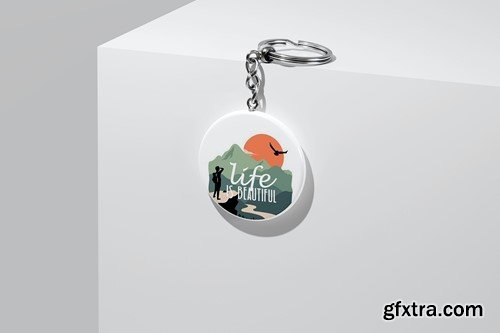 Round Shape Keychain Mockup 4RZWCZ8