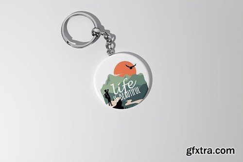 Round Shape Keychain Mockup 4RZWCZ8