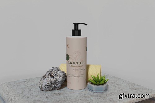 Realistic Shampoo Bottle Mockup TYMHVMY