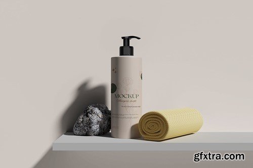 Realistic Shampoo Bottle Mockup TYMHVMY