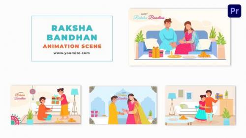 Videohive - Raksha Bandhan Sibling Bonding Flat Character Animation Scene - 47564928 - 47564928