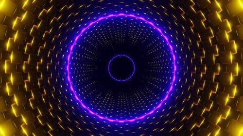 Videohive - Gold With Purple Cylindrical Mechanism Background Vj Loop In HD - 47574170 - 47574170