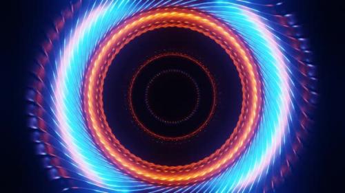 Videohive - Blue And Orange Glossy Propeller Mechanism Background Vj Loop In HD - 47574195 - 47574195