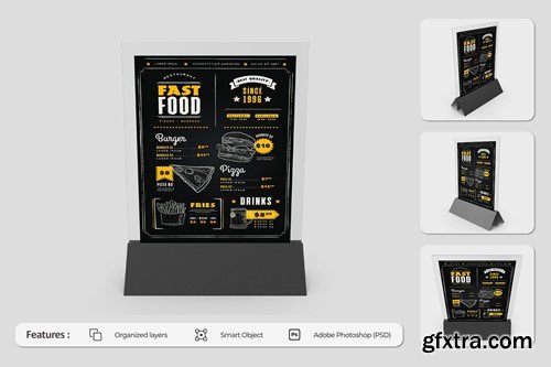 Menu Stand Mockup PU77FLY