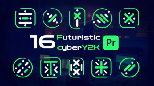 Videohive - Futuristic animated cyberY2K Designs For premiere pro - 47587997 - 47587997