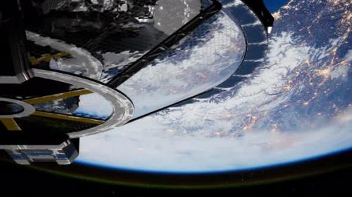 Videohive - Animation of Experimental Starship Leaving Earth Orbit - 47592836 - 47592836