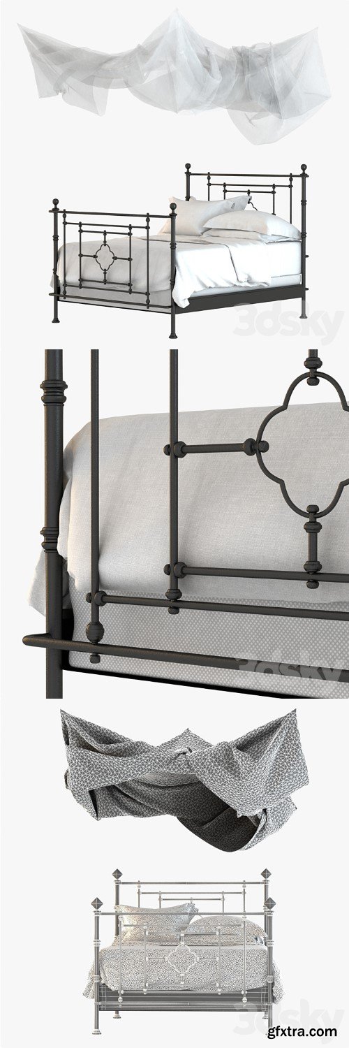 Restoration Hardware QUATREFOIL IRON BED