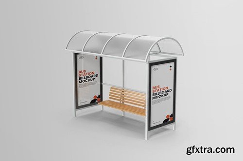 Bus Stop Station Mockup BWF9VET