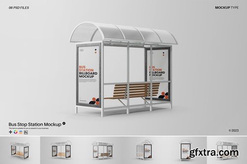 Bus Stop Station Mockup BWF9VET