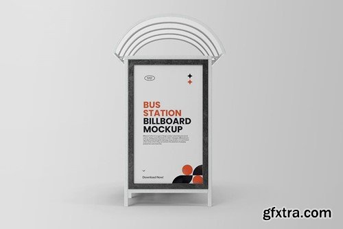 Bus Stop Station Mockup BWF9VET