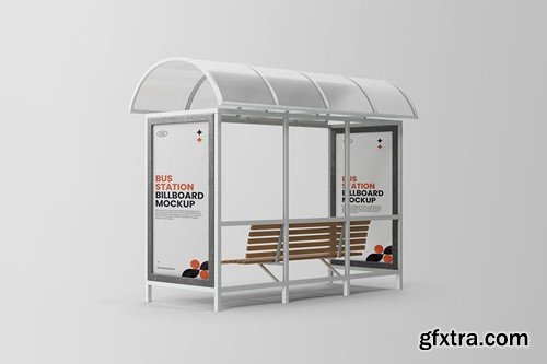 Bus Stop Station Mockup BWF9VET