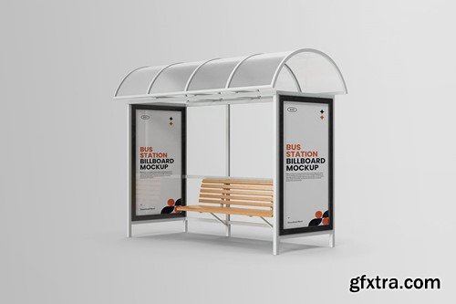 Bus Stop Station Mockup BWF9VET