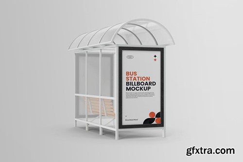 Bus Stop Station Mockup BWF9VET