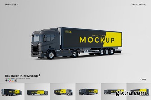 Box Trailer Truck Mockup TC4C8LL