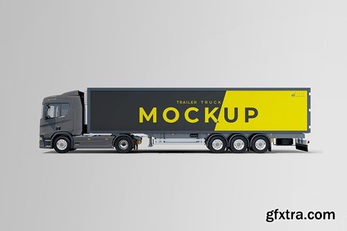 Box Trailer Truck Mockup TC4C8LL