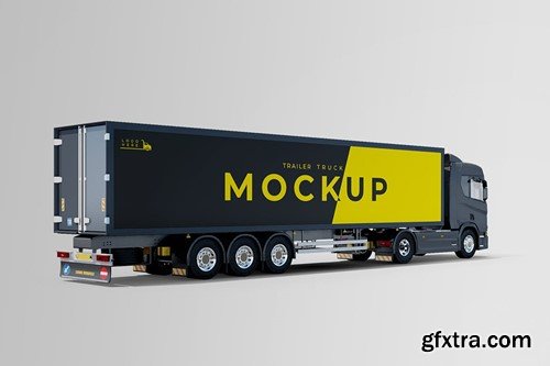 Box Trailer Truck Mockup TC4C8LL