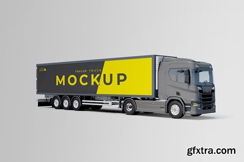 Box Trailer Truck Mockup TC4C8LL