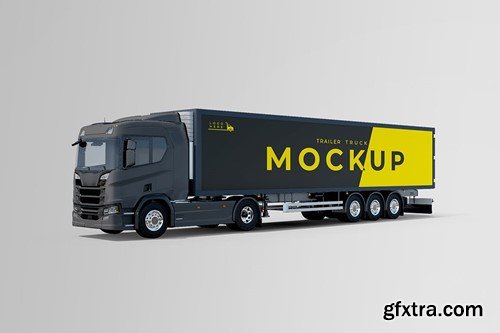 Box Trailer Truck Mockup TC4C8LL