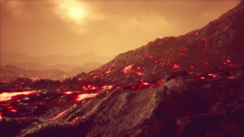 Videohive - Lava Fields in the End of the Eruption of the Volcano - 47581116 - 47581116