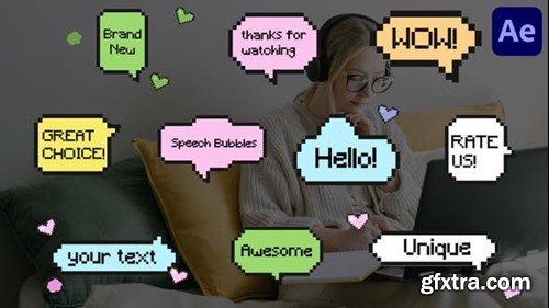 Videohive Pixel Speech Bubbles for After Effects 47565019